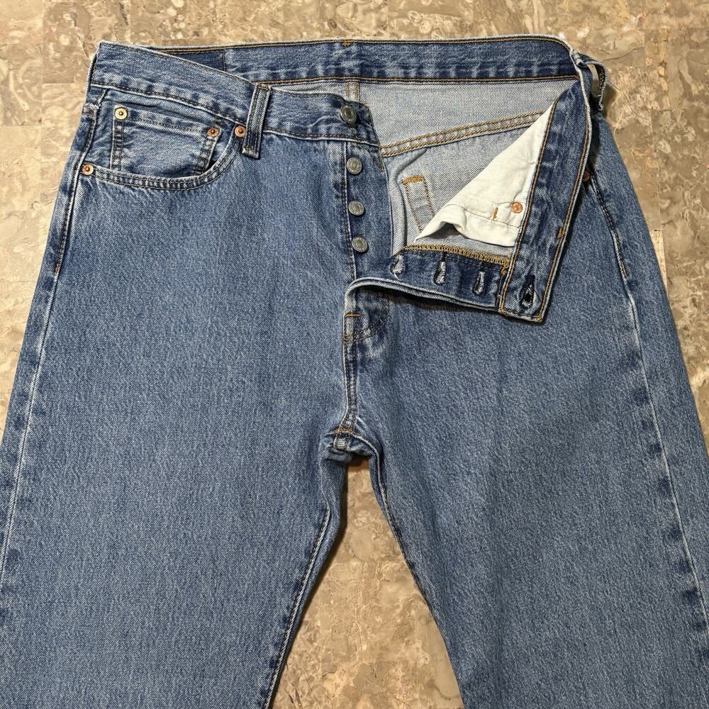 Levis Jeans Mens 34x34 (Fits 34x32) Blue 501 Denim Button Fly Workwear Western